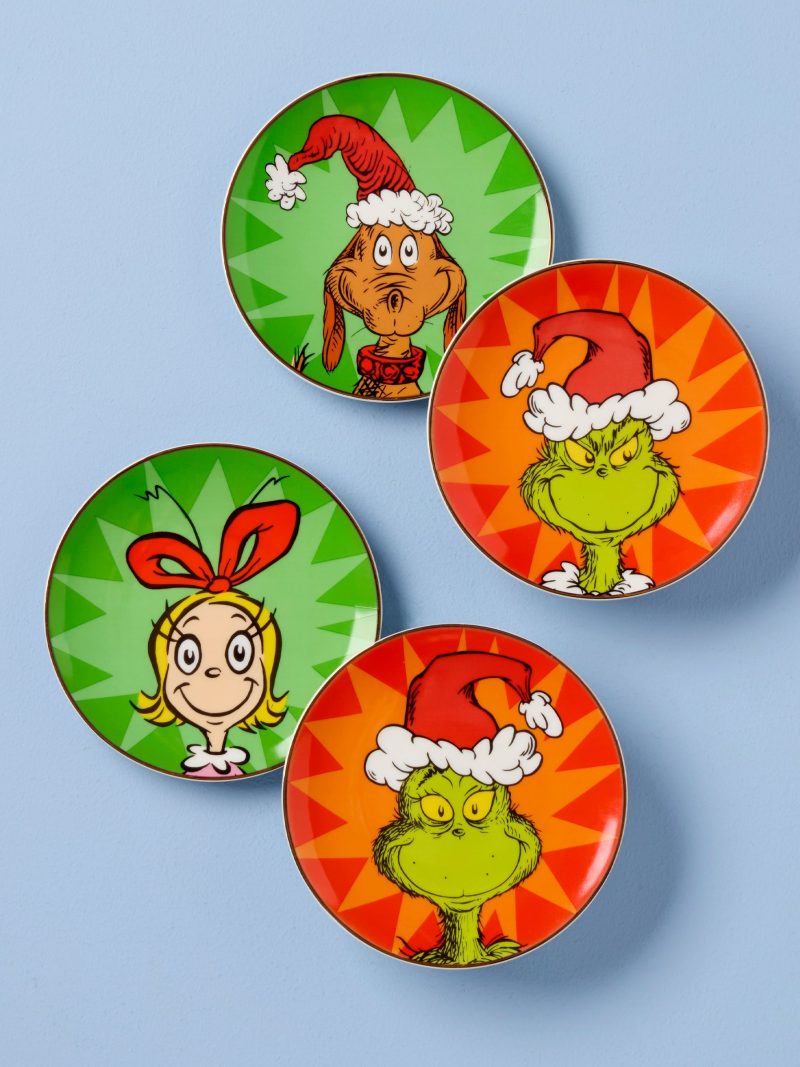 Merry Grinchmas Tidbit Plates - Set of 4